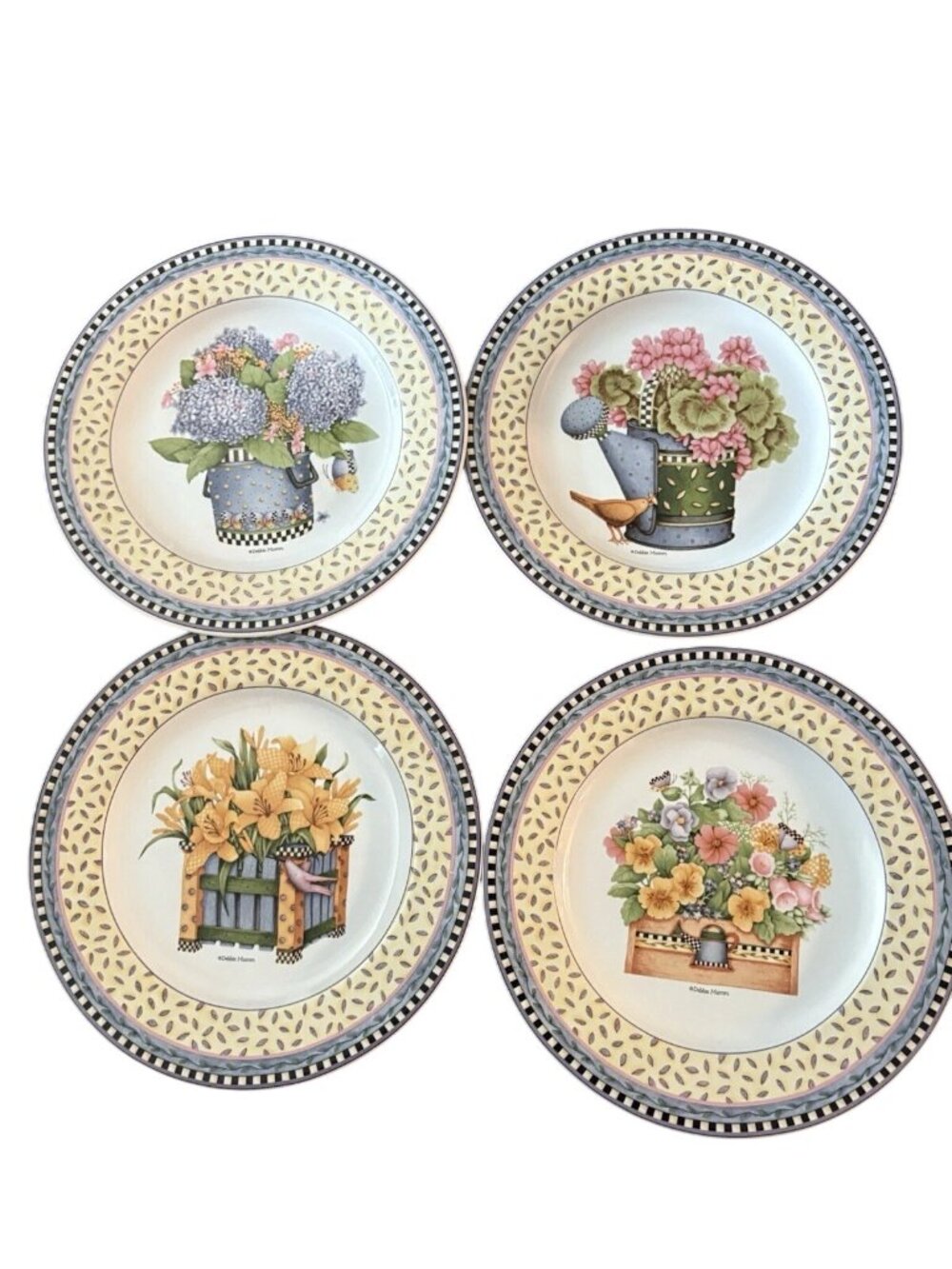 Debbie Mumm Spring Bouquet Salad Plates, set of 4